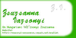 zsuzsanna vazsonyi business card